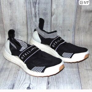 Stella McCarthy X Adidas Ultraboost X 3D Knit Black & White Sneakers, Size 5